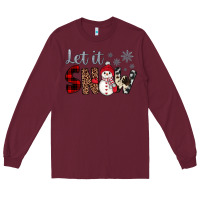 Burgundy let it snow snowman Long Sleeve Tee - JahusDesignShop