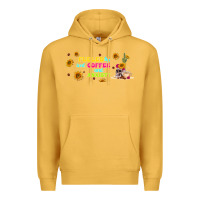 Mustard fueled by ıced coffee and anxiety Premium Hoodie - TumblerDesignByShophia
