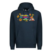 Navy fueled by ıced coffee and anxiety Premium Hoodie - TumblerDesignByShophia