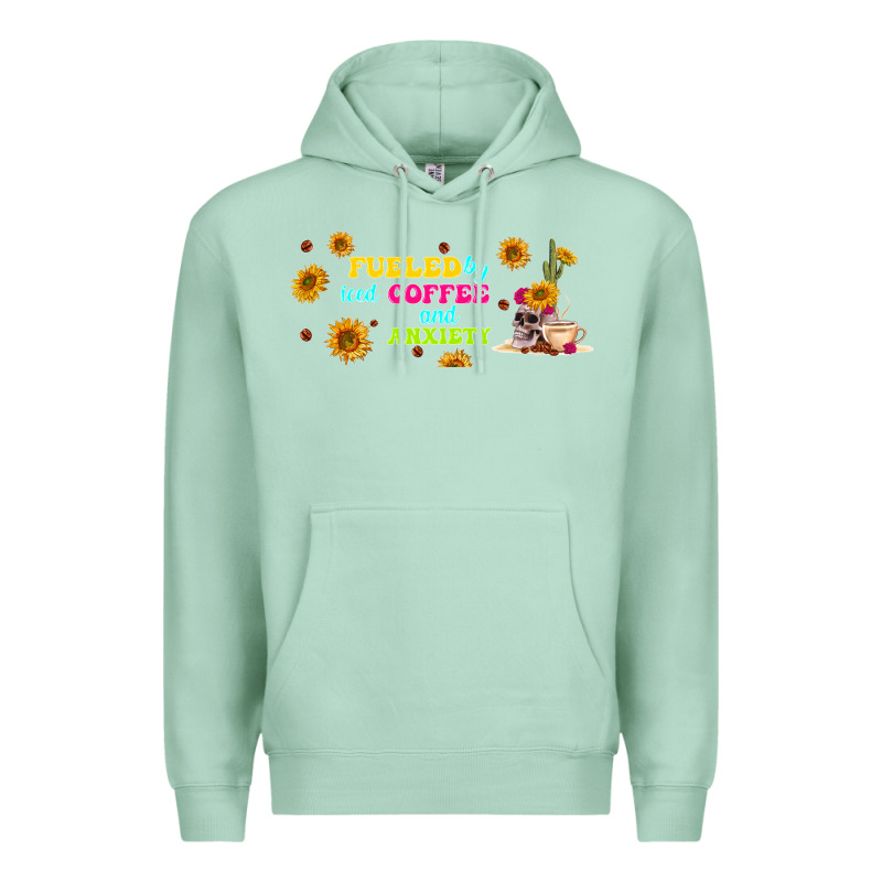 Fueled By ıced Coffee And Anxiety Premium Hoodie by TumblerDesignByShophia | Teevron