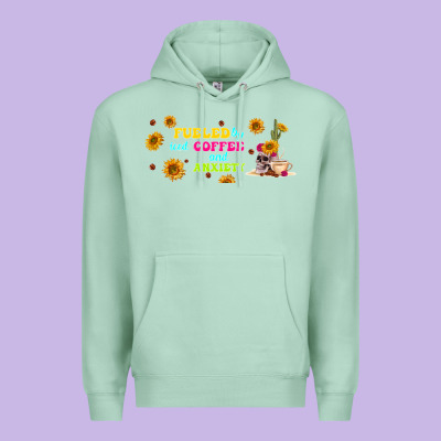 Fueled By ıced Coffee And Anxiety Premium Hoodie Designed By Tumblerdesignbyshophia