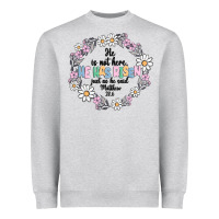 Heather Grey he has risen Heavyweight Sweatshirt - MaliasSmallBusiness