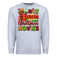 Heather Grey hot cocoa and christmas movies Premium Sweatshirt - texasbilliewilder