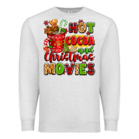 Oatmeal Heather hot cocoa and christmas movies Premium Sweatshirt - texasbilliewilder