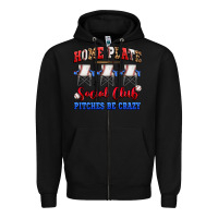 Black home plate social club pitches be crazy Zipper Hoodie - Artiststas