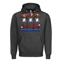 Charcoal Heather home plate social club pitches be crazy Zipper Hoodie - Artiststas
