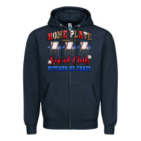 Navy home plate social club pitches be crazy Zipper Hoodie - Artiststas