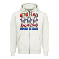 Oatmeal Heather home plate social club pitches be crazy Zipper Hoodie - Artiststas