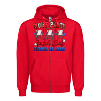 Red home plate social club pitches be crazy Zipper Hoodie - Artiststas
