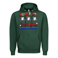 Sports Green home plate social club pitches be crazy Zipper Hoodie - Artiststas