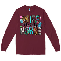 Burgundy wife mom nurse Long Sleeve Tee - NancyCooperArtShop