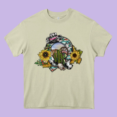 Western Horseshoe Heavy Core Tee Designed By Sublimationcraftshop