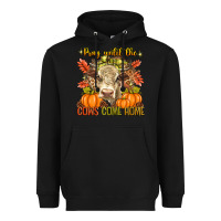 Black Pray Till The Cows Come Home Heavyweight Hoodie - texasbilliewilder
