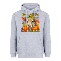 Heather Grey Pray Till The Cows Come Home Heavyweight Hoodie - texasbilliewilder