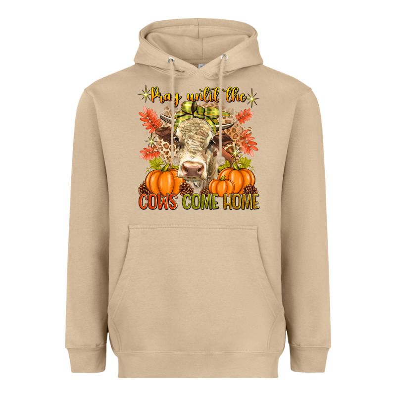 Pray Till The Cows Come Home Heavyweight Hoodie by texasbilliewilder | Teevron