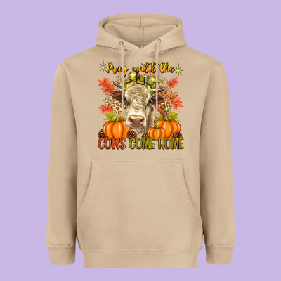 Pray Till The Cows Come Home Heavyweight Hoodie Designed By Texasbilliewilder