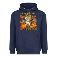 Navy Pray Till The Cows Come Home Heavyweight Hoodie - texasbilliewilder