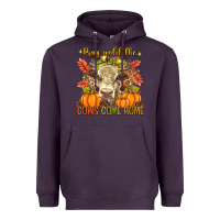 Plum Pray Till The Cows Come Home Heavyweight Hoodie - texasbilliewilder