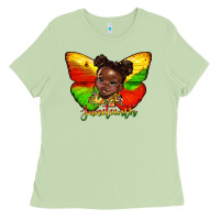 Matcha juneteenth butterfly black girl Ladies Tee - HRA Design Shop