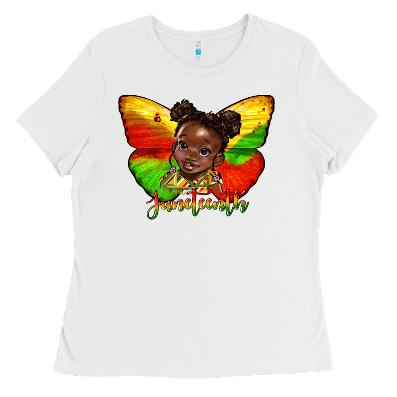 Juneteenth Butterfly Black Girl Ladies Tee by HRA Design Shop | Teevron