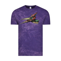 Cloud Purple Pteranodon Face Vintage Tee - LillyAllenDesigns
