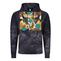 Cloud Black cowhide leopard bull skull gemstone Vintage Hoodie - NancyCooperArtShop
