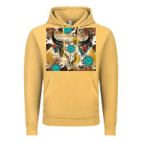 Vintage Mustard cowhide leopard bull skull gemstone Vintage Hoodie - NancyCooperArtShop