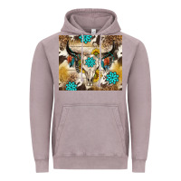 Vintage Zinc cowhide leopard bull skull gemstone Vintage Hoodie - NancyCooperArtShop