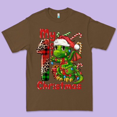My First Christmas Dragon Premium Tee Designed By Fadigitalartstudio