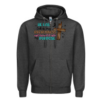 Charcoal Heather he has taken my brokenness and turned it into my p Zipper Hoodie - Artiststas