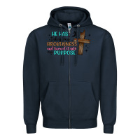 Navy he has taken my brokenness and turned it into my p Zipper Hoodie - Artiststas