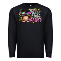 Black 80s made 90s raised messy bun Premium Sweatshirt - texasbilliewilder