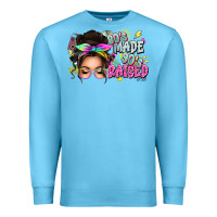 Ocean Blue 80s made 90s raised messy bun Premium Sweatshirt - texasbilliewilder