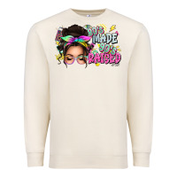 Sandshell 80s made 90s raised messy bun Premium Sweatshirt - texasbilliewilder