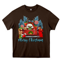 Chocolate Brown merry christmas gnomes truck Heavy Core Tee - FaDigitalArtStudio