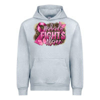 Heather Grey Nobody fights alone Cancer Urban Hoodie - FaDigitalArtStudio