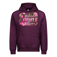 Mauve Wine Nobody fights alone Cancer Urban Hoodie - FaDigitalArtStudio