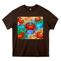 Chocolate Brown crab Heavy Core Tee - BarkalooDesign
