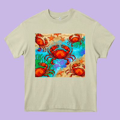 Crab Heavy Core Tee Designed By Barkaloodesign