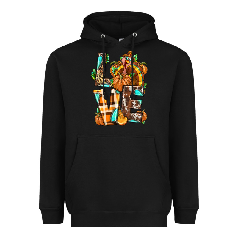 Love Turkey Thanksgiving Heavyweight Hoodie by texasbilliewilder | Teevron