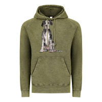 Vintage Olive Great Dane Dog Vintage Hoodie - LillyAllenDesigns