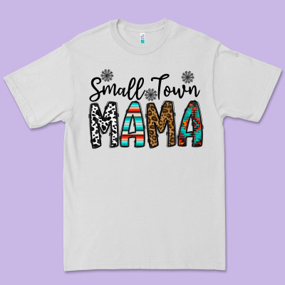 Small Town Mama Premium Tee Designed By Cowhidedigitalart