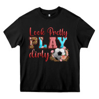 Black look pretty play dirty soccer Heavy Core Tee - HRA Design Shop