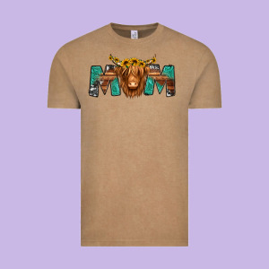 Highland Cow Mom Vintage Tee Designed By Jasminsmagicworld