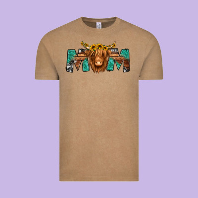 Highland Cow Mom Vintage Tee Designed By Jasminsmagicworld