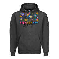 Charcoal Heather helping little minds grow Zipper Hoodie - Artiststas