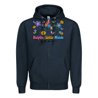 Navy helping little minds grow Zipper Hoodie - Artiststas