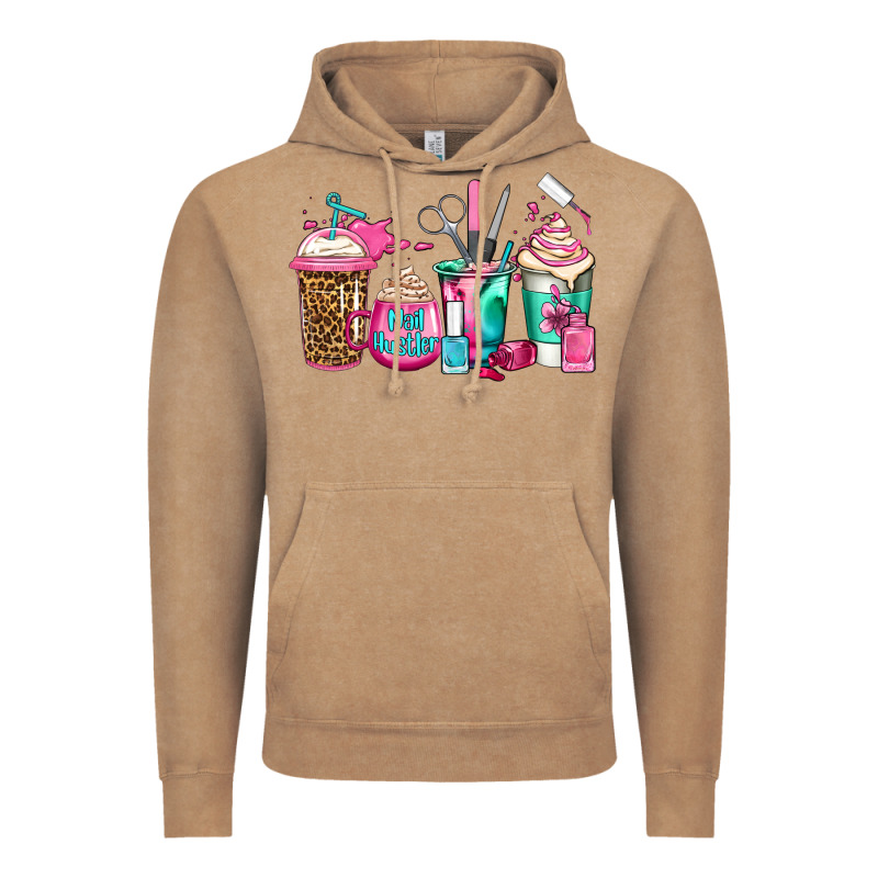 Nail Hustler Coffee Cups Vintage Hoodie by Jasminsmagicworld | Teevron
