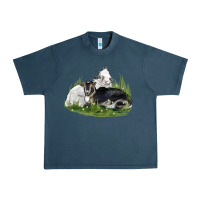 Midnight Navy two baby nigerian dwarf goat Urban Heavy Tee - LillyAllenDesigns