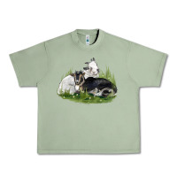Oil Green two baby nigerian dwarf goat Urban Heavy Tee - LillyAllenDesigns